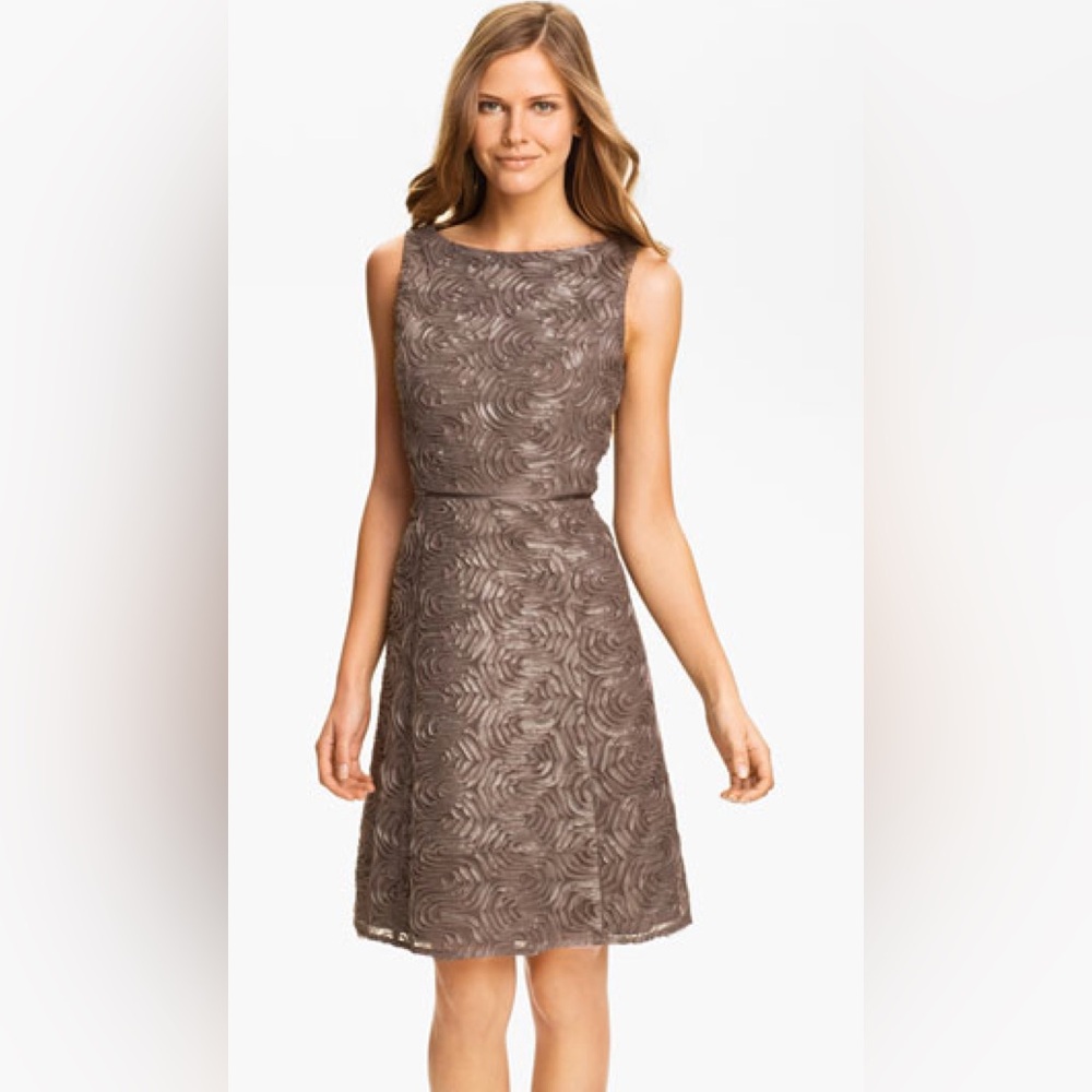 Adrianna Papell Textured Sleeveless Fit & Flare Dress